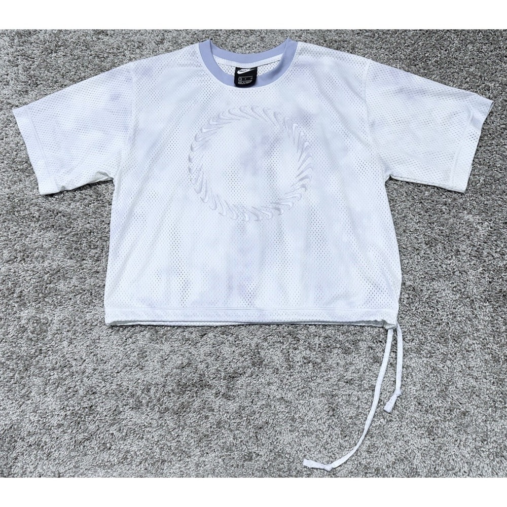 Nike Small Tie-Dye T-Shirt Nike Icon Clash Mesh Tie Dye Tee Shirt White/Purple